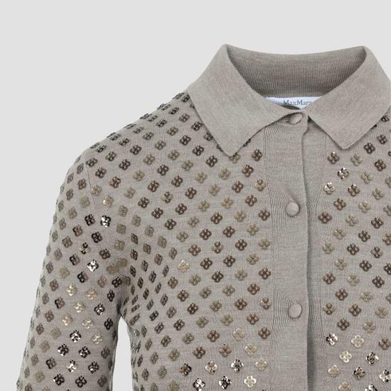  막스마라 반팔 티셔츠 막스 마라 라그노 폴로 브라운 - MAX MARA