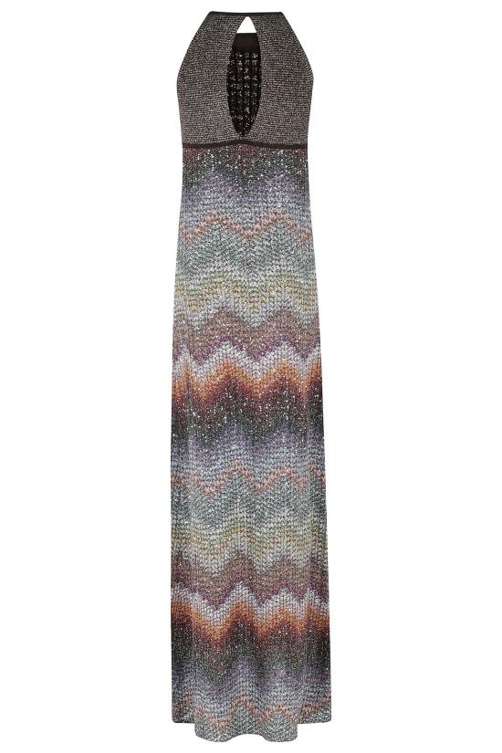  미소니 롱 원피스 미쏘니 카퍼도니 롱 드레스 멀티 다크 - MISSONI