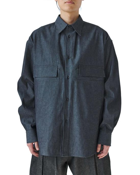  세이지 네이션 데님 팬츠 빈센트 셔츠 인디고 스트라이프 - SAGE NATION