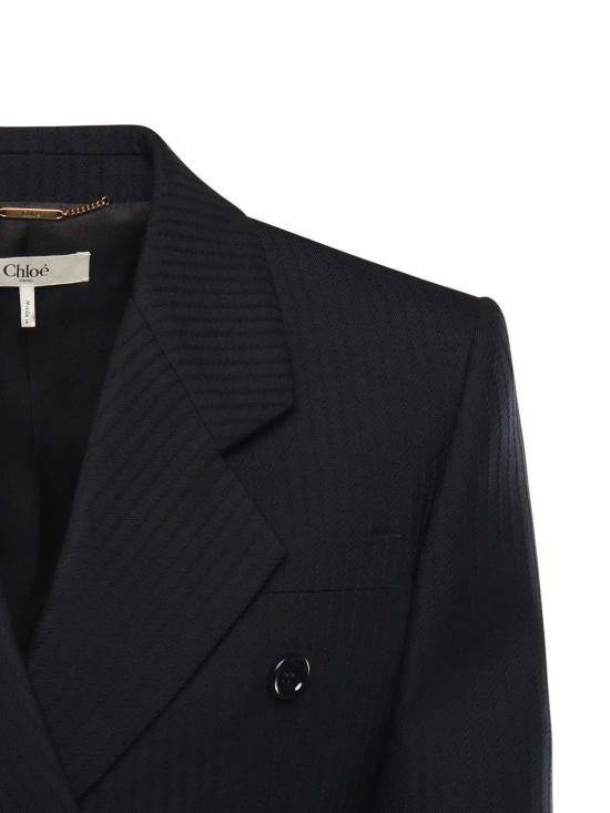  끌로에 자켓 끌로 스트라이프 스펜서 숏 재킷 블레이저 블랙 - CHLOE