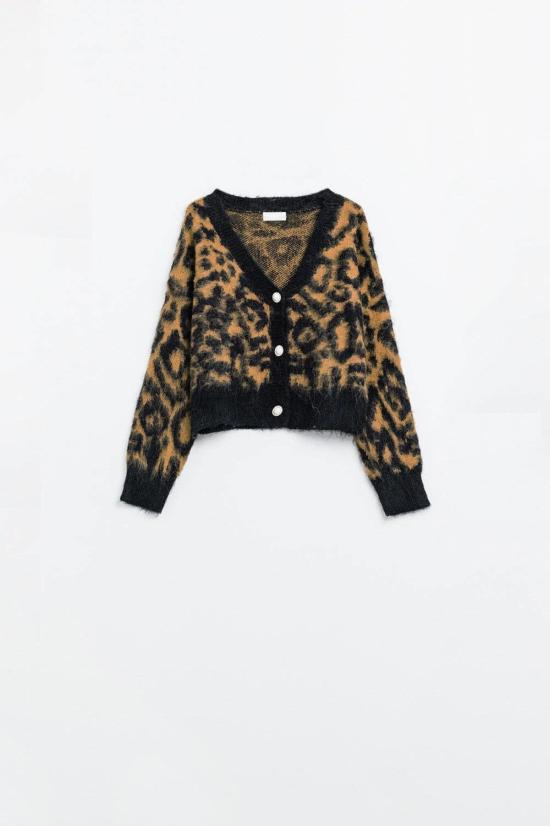  The Collective Park City 가디건 더 콜렉티브 파크 시티 코지 레오파드 프린트  스웨터 - OTHER BRANDS