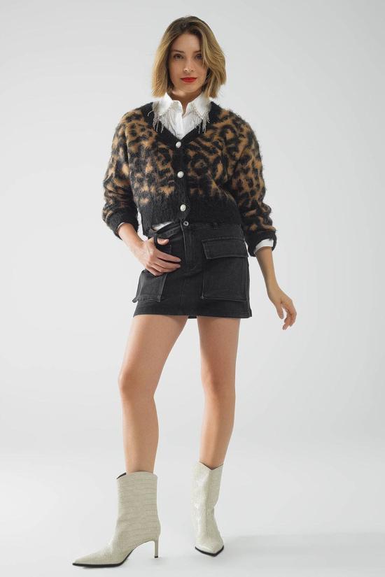  The Collective Park City 가디건 더 콜렉티브 파크 시티 코지 레오파드 프린트  스웨터 - OTHER BRANDS