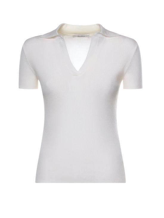  막스마라 반팔 티셔츠 막스 마라 골지 울 폴로 셔츠 화이트