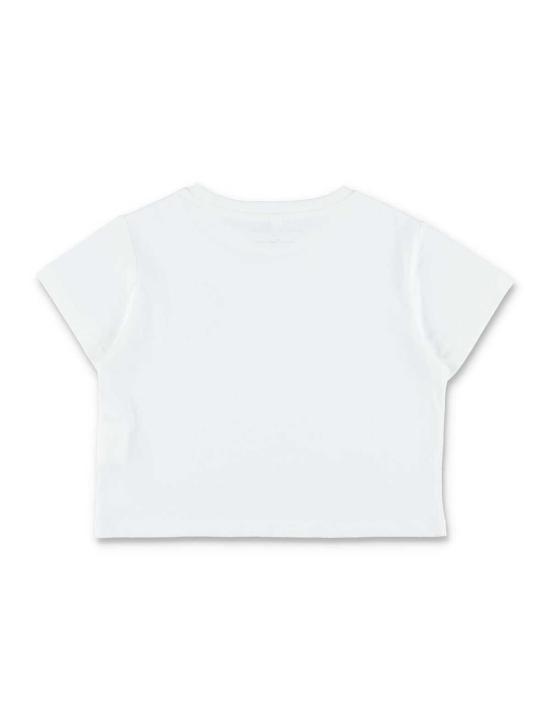 [키즈] 스텔라 맥카트니 티셔츠 스텔라 매카트니 아동용 서클 로고 크롭 티셔츠 (화이트) - STELLA MCCARTNEY