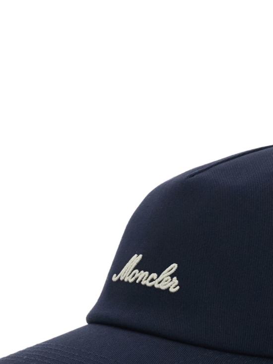  몽클레어 모자 몽클레르 로고 베이스볼 캡 블루 - MONCLER