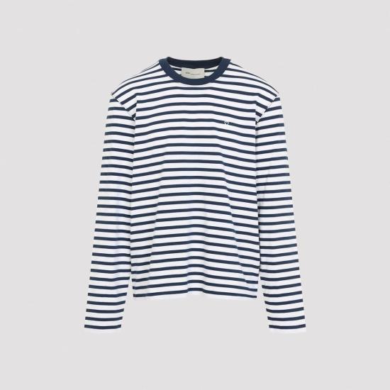  아미 긴팔 티셔츠 Ami Alexandre Mattiussi Mariniere 티셔츠 Encre Blanc - AMI