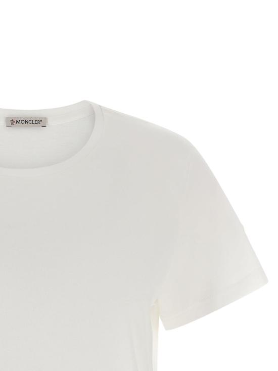  몽클레어 반팔 티셔츠 몽클레르 로고 패치 티셔츠 화이트 - MONCLER