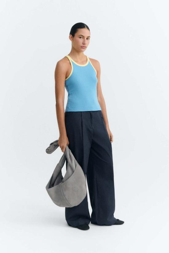  띵킹 뮤 민소매 티셔츠 씽킹 뮤 다크 더스크 해리엇 탑 블루 - THINKING MU