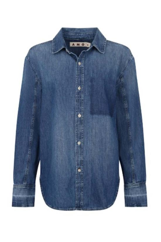  아모 데님 데님 셔츠 루스 데님 오버사이즈 셔츠 - AMO DENIM