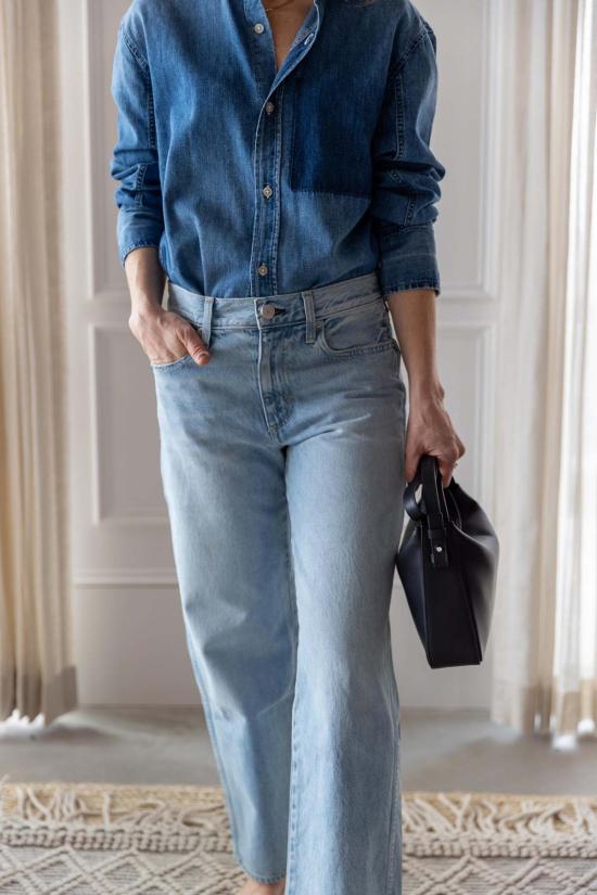  아모 데님 데님 셔츠 루스 데님 오버사이즈 셔츠 - AMO DENIM