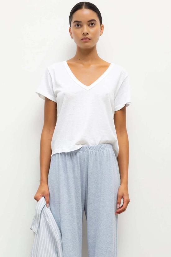  리셋 반팔 티셔츠 레셋 로라 V넥 티셔츠 - LESET