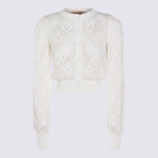  트윈셋 가디건 화이트 코튼  마드레 페를라