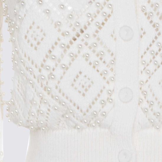  트윈셋 가디건 화이트 코튼  마드레 페를라 - TWINSET