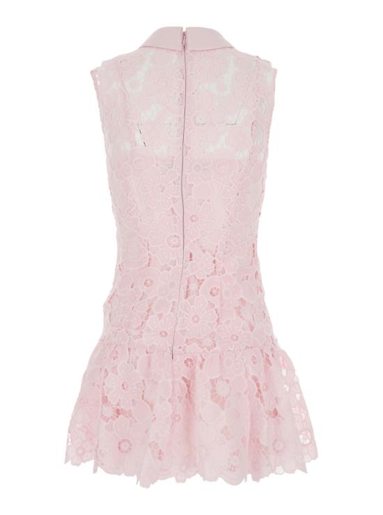  셀프 포트레이트 숏 원피스 레이스 칼라 드레스 핑크 - SELF PORTRAIT