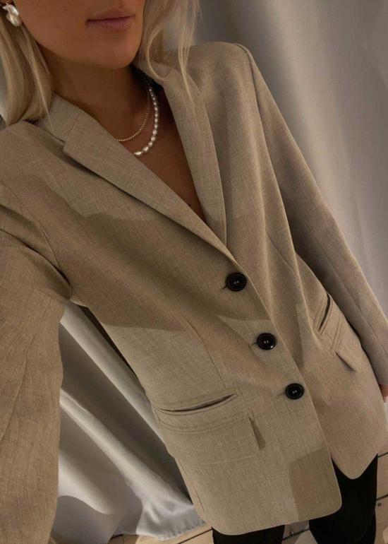  바이말렌비거 수트 자켓 By Malene Birger 포터 블레이저 소프트 베이지 멜란지 - BY MALENE BIRGER