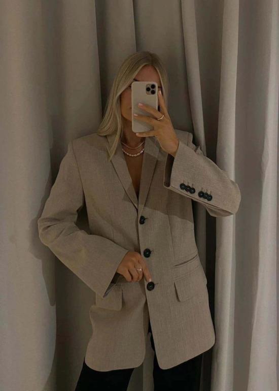  바이말렌비거 수트 자켓 By Malene Birger 포터 블레이저 소프트 베이지 멜란지