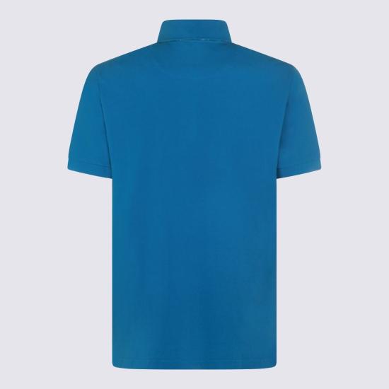  에트로 폴로 티셔츠 블루 코튼 폴로 셔츠 - ETRO