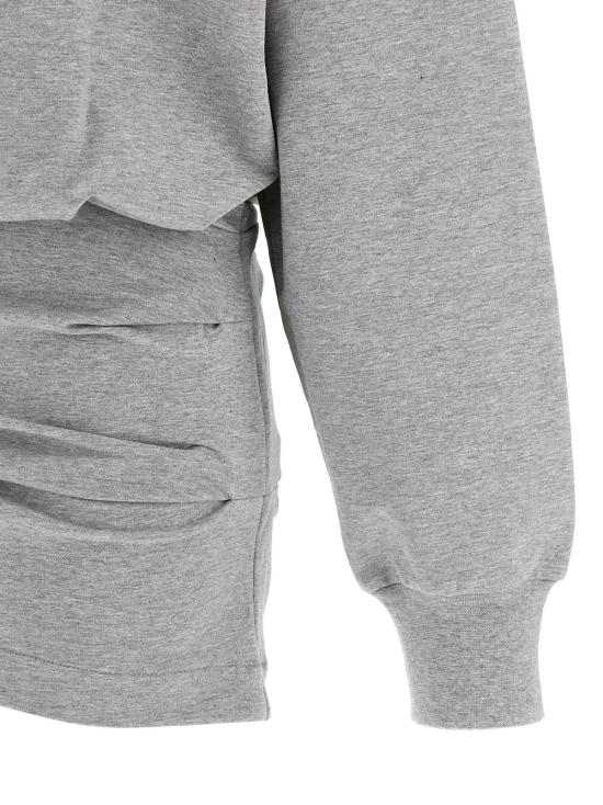  디 아티코 숏 원피스 아티코 멜란지 스웨트셔츠 미니 드레스 그레이 - THE ATTICO