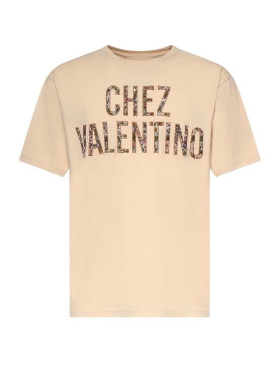  발렌티노 가라바니 반팔 티셔츠 Valentino Garavani Chez Valentino 코튼 티셔츠 베이지