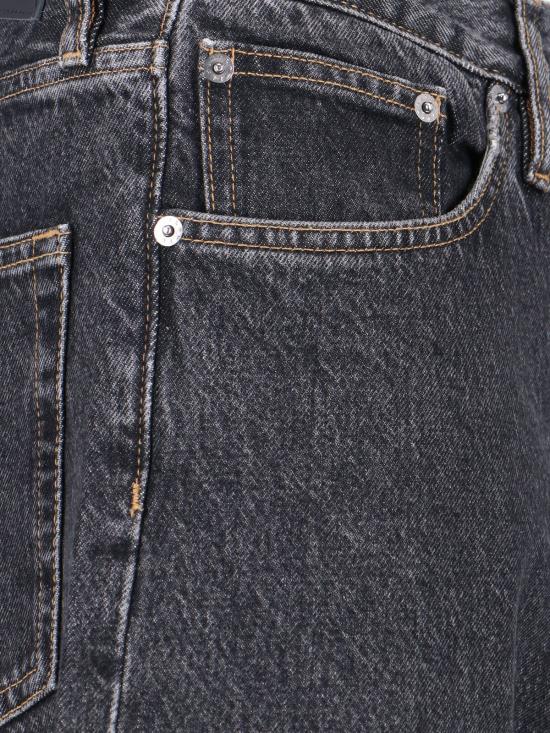  선플라워 데님 팬츠 와이드 트위스트 진 블랙 - SUNFLOWER