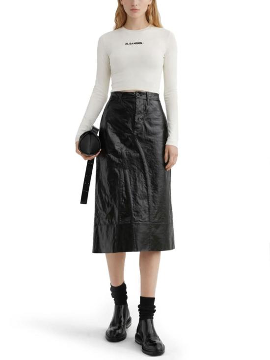  질샌더 민소매 티셔츠 질 샌더 로고 크롭탑 화이트 - JIL SANDER