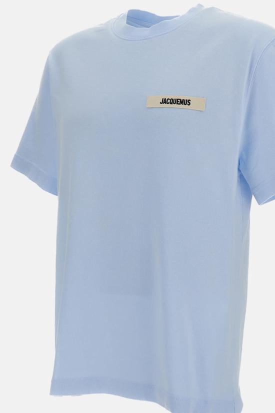  자크뮈스 반팔 티셔츠 르 티셔츠 그로스 그레인 티셔츠 클리어 블루 - JACQUEMUS