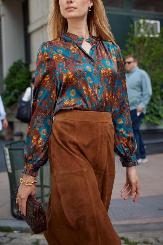  카르톨리나 롱 스커트 클라라 스웨이드 스커트 새들 - CARTOLINA