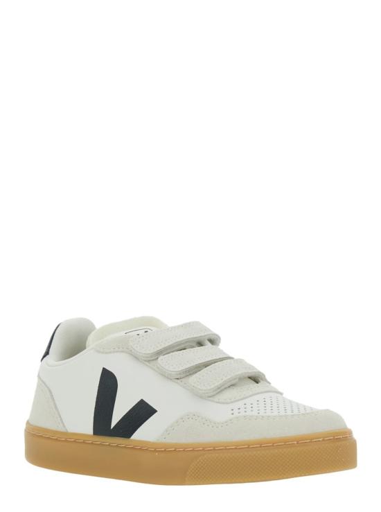  [키즈] 베자 스니커즈 키즈 Veja V 90 로고 패치 로우탑 스니커즈 화이트 - VEJA