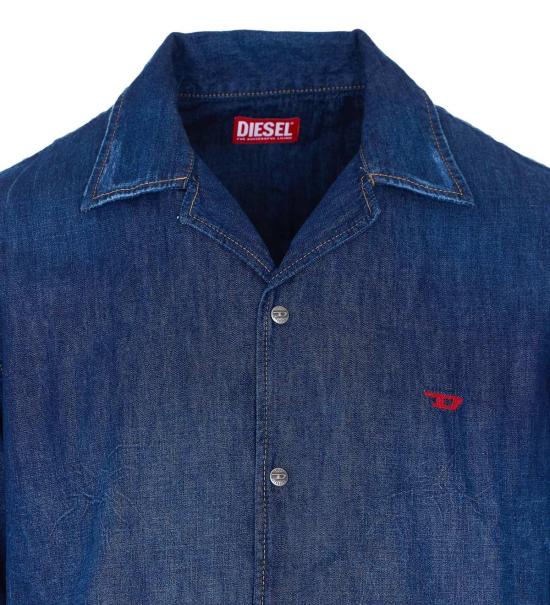  디젤 반팔 셔츠 D 나빌 D 데님 셔츠 블루 - DIESEL