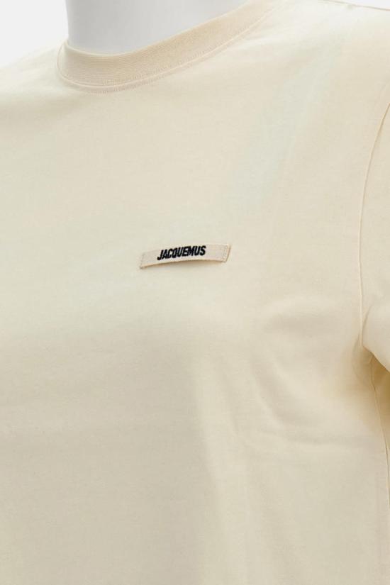  자크뮈스 반팔 티셔츠 Jacquemus Le Tshirt Gros Grain T 셔츠 베이지 - JACQUEMUS