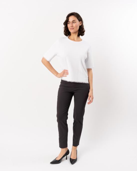  엘리엇 로렌 스트레이트 팬츠 스트레이트 레그 스플릿 심 팬츠 초콜릿 색상 - ELLIOTT LAUREN