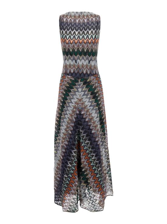  미소니 롱 원피스 미쏘니 민소매 롱 드레스 멀티컬러 - MISSONI
