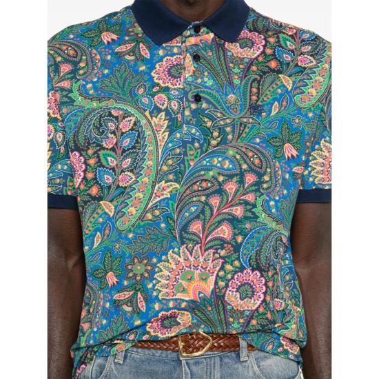  에트로 폴로 티셔츠 스웨터 폴로 셔츠 블루 - ETRO