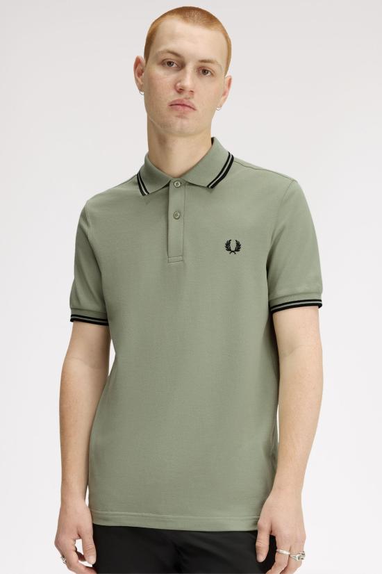 26SS 프레드페리 폴로 티셔츠 M3600 S23 Seagrass black - FRED PERRY