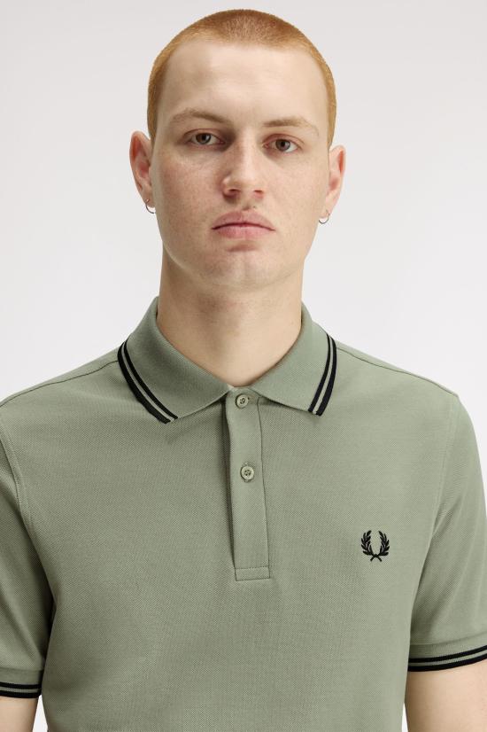 26SS 프레드페리 폴로 티셔츠 M3600 S23 Seagrass black - FRED PERRY