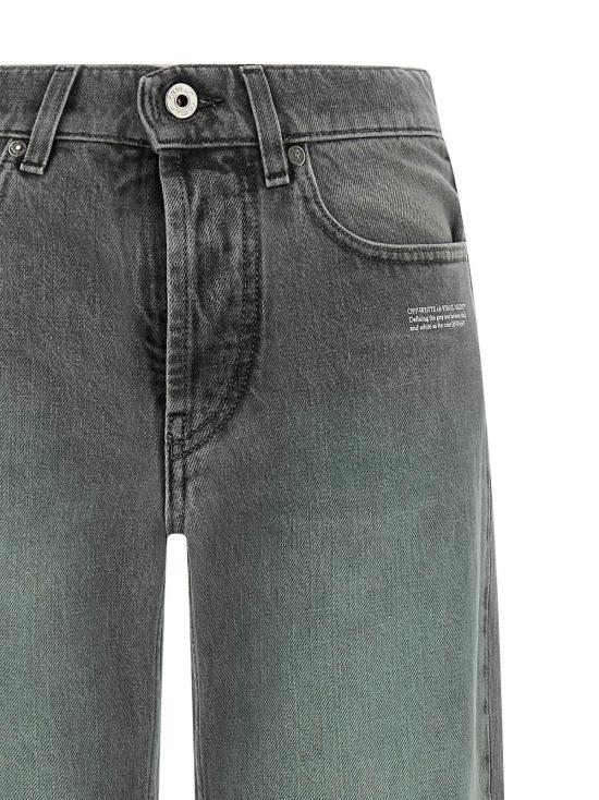  오프화이트 데님 팬츠 오프 화이트 스프레이 수지 진스 그레이 - OFF WHITE