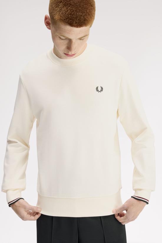 26SS 프레드페리 긴팔 티셔츠 M7535 84A Ecru oxbld grsrts - FRED PERRY