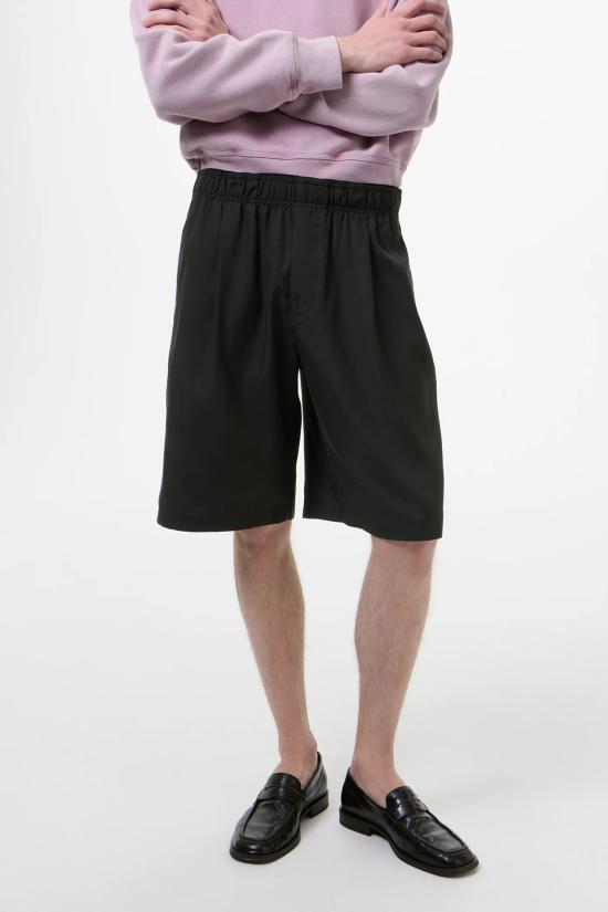 26SS 아워레가시 레저 쇼츠 스틸 블랙 캄 쿠프로 코튼 M2264LS B Black - OUR LEGACY