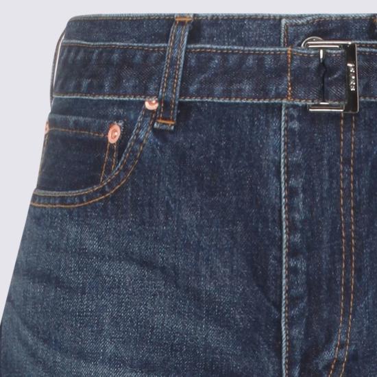  사카이 숏팬츠 코튼 반바지 블루 - SACAI