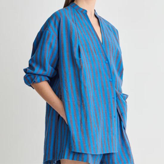  어피스 어파트 셔츠 Apiece Apart Gustava 버튼업 셔츠 블루 폰드 - APIECE APART