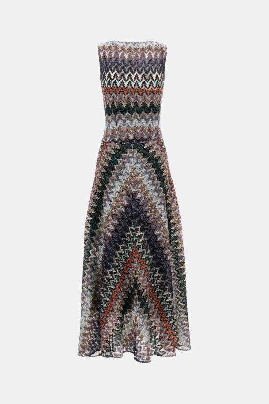  미소니 롱 원피스 미쏘니 민소매 롱 드레스 멀티컬러 - MISSONI