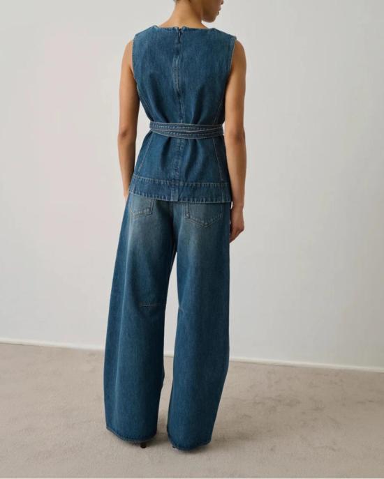  쉐르 민소매 티셔츠 Soeur Chance 민소매 탑 블루 - SOEUR