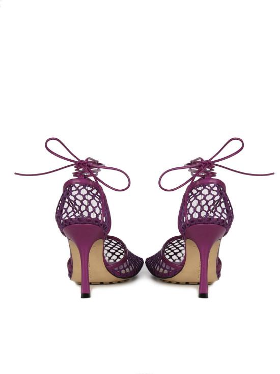  보테가베네타 힐/펌프스 Bottega Veneta 메시 및 가죽 데콜테 펌프 베놈 - BOTTEGA VENETA