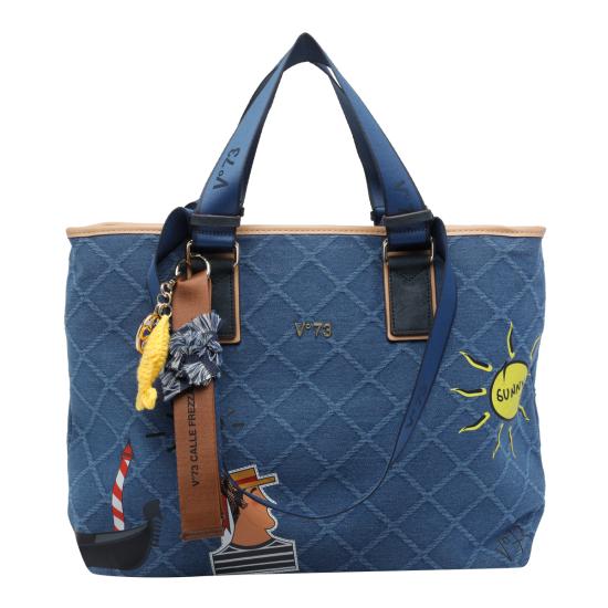 26SS 브이73 숄더백 73BS9TZ01D DENIM NATURALE Blue