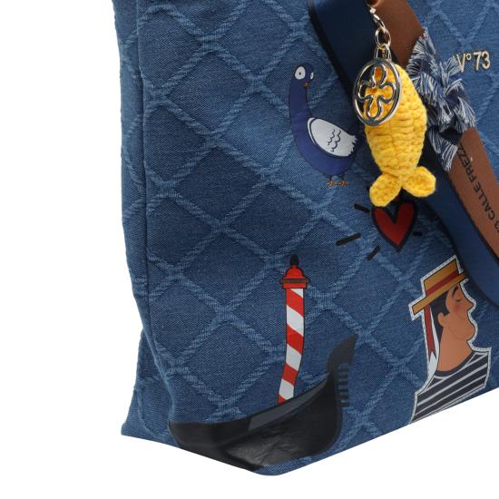 26SS 브이73 숄더백 73BS9TZ01D DENIM NATURALE Blue - V73