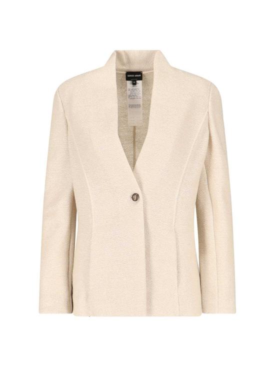  조르지오 아르마니 수트 자켓 싱글 브레스트 블레이저 크림