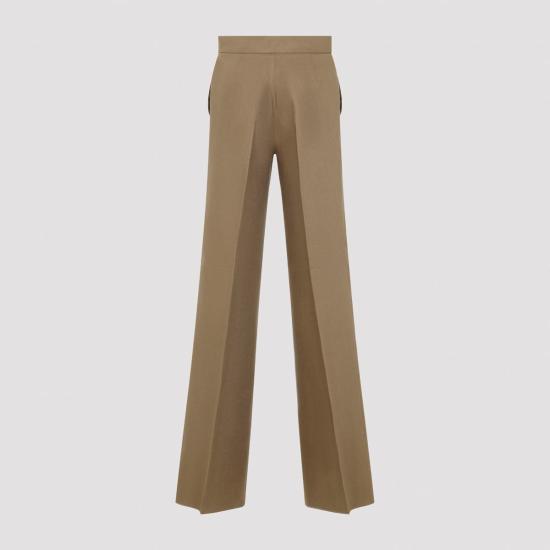  막스마라 스트레이트 팬츠 바데세 레귤러 린넨 팬츠 데저트 브라운 - MAX MARA