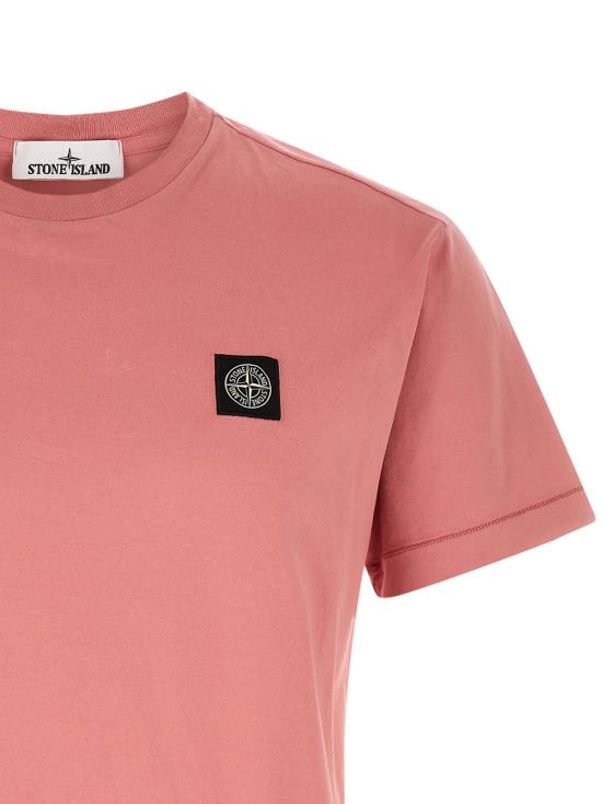  스톤 아일랜드 반팔 티셔츠 2100027 티셔츠 핑크 - STONE ISLAND