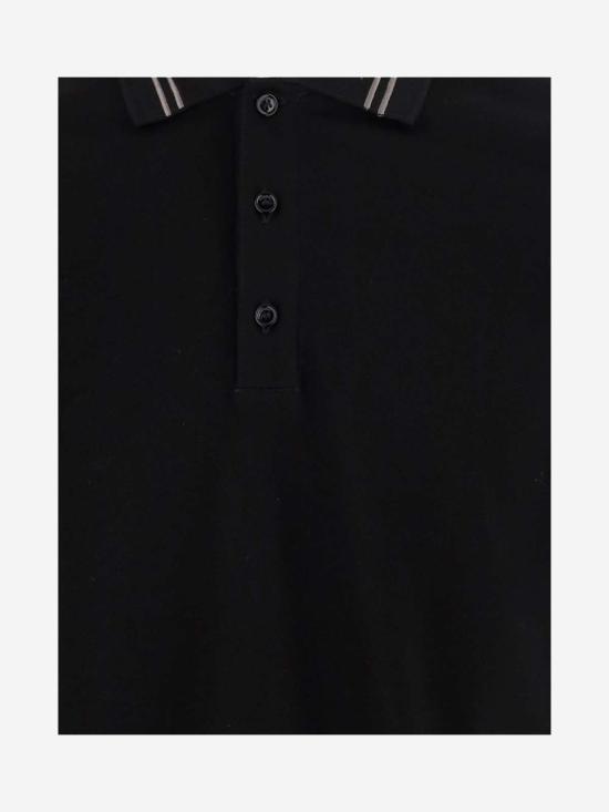  베르사체 폴로 티셔츠 메두사 자수 폴로 셔츠 블랙 - VERSACE