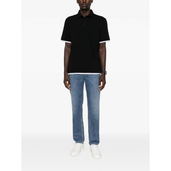  브루넬로 쿠치넬리 폴로 티셔츠 스웨터 폴로 셔츠 블랙 - BRUNELLO CUCINELLI